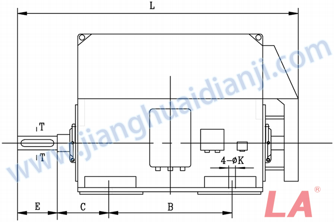 YMPS系列磨煤機(jī)用高壓三相異步電動機(jī)安裝尺寸圖(IP54、IP55 6KV) - 六安江淮電機(jī)有限公司