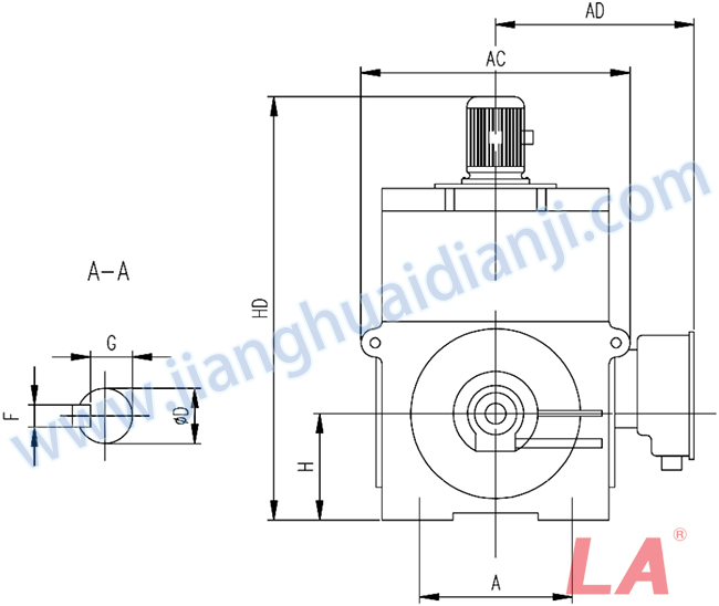 YMPS系列磨煤機用高壓三相異步電動機安裝尺寸圖(IP54、IP55 10KV) - 六安江淮電機有限公司