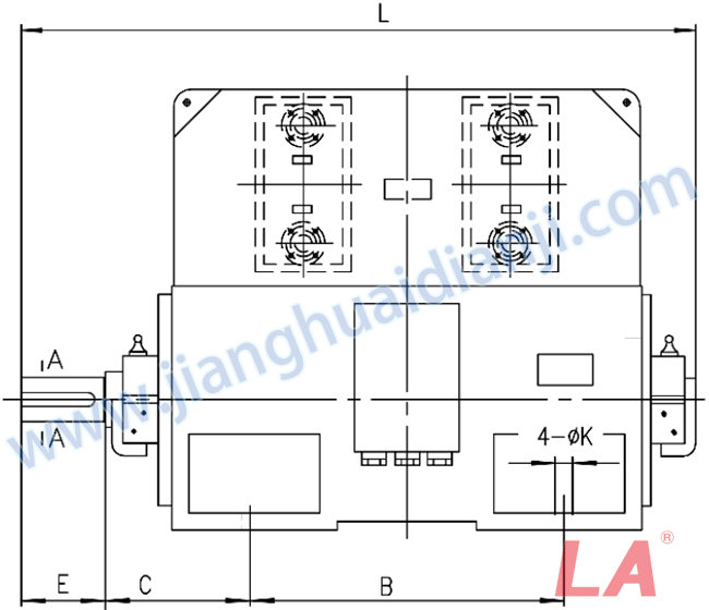 YKS系列大型高壓三相異步電動機(jī)外形及安裝尺寸圖(YKS710-1000 IP44、IP54、IP55) - 六安江淮電機(jī)有限公司